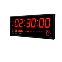 Reloj Digital De Pared Grande 60x26 Para Negocios Gym Negro