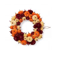 HALLOWEEN - Adorno Corona de Calabazas y Flores 40 cm