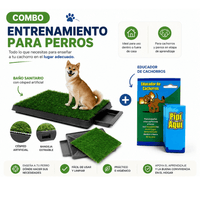 Combo Entrenamiento para Perros - Baño Grande con Césped Sintético Reutilizable Con Pipí Aquí