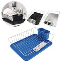 Organizador Secador de Platos y Vasos con Cubertero Lateral para Encimera
