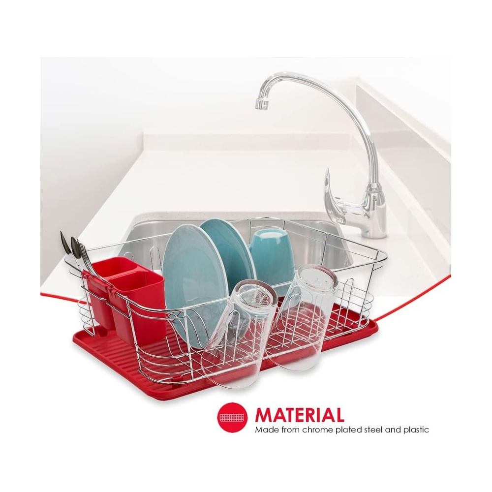 Escurridor de Vajilla Compacto para Encimera - Diseño Ahorra Espacio Multicolor
