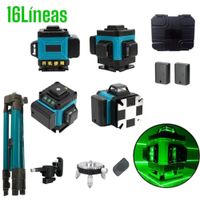Nivel Láser 4D 16 Líneas 360° Autonivelación - Láser Verde Profesional Alta Precisión