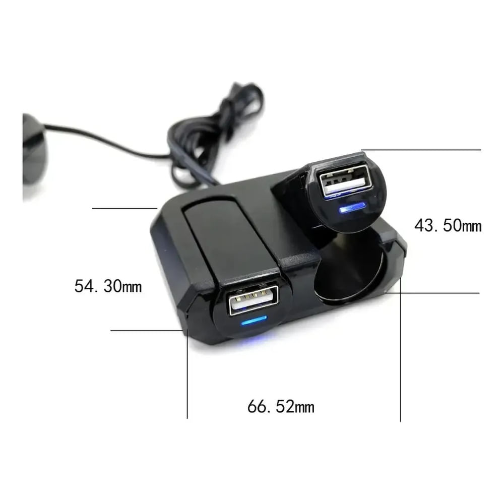 Cargador USB Cigarrera Doble Divisor 12-24V 48A 2x Cigarrera 2x USB