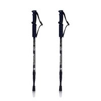 Bastón Trekking Antishock Mango Recto Viaje Montañas C/ Brújula Negro