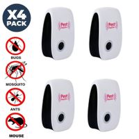 Pack x4  Ahuyentador Ultrasónico De Roedores Cucarachas Y Mosquitos