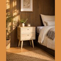 Velador Vintage Premium 2 Cajones Color Duna