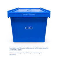 Pack x2 Cajas Logísticas Compact Box 60x40 Azul  Caja de Plástico Apilable