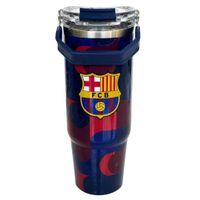 Mug Vaso Acero Termico Barcelon a Futbol Azul 900 ML