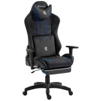Silla Gamer Dreizt Devil Series Azul Dark 180 Reclinable Con Posapies