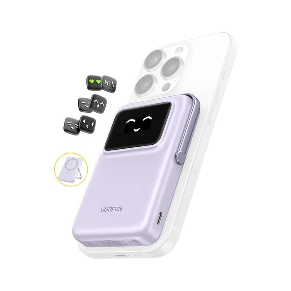Ugreen Power Bank Inalámbrico 10000mah 20w Qi 7.5w Lila