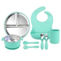 KIT DE ALIMENTACION ACERO CLASICO (8PZ)- PARA BEBE VERDE