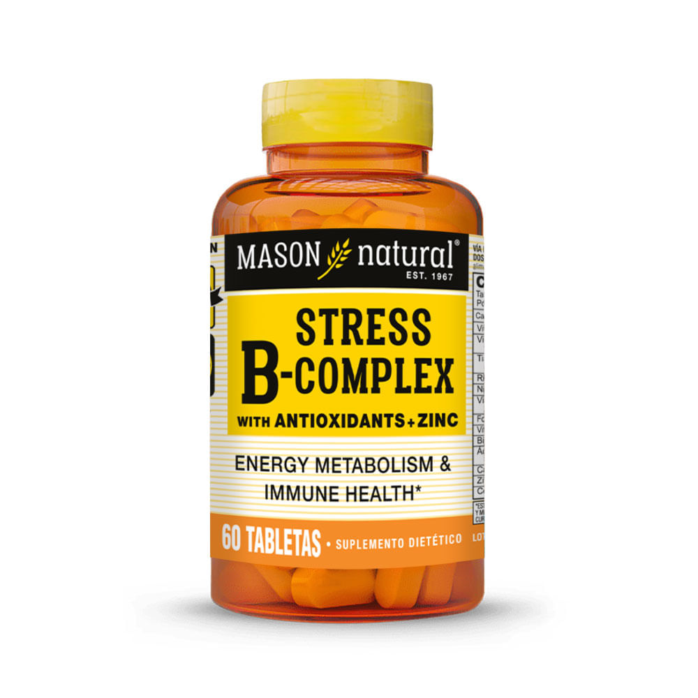 Stress B-Complex con Antioxidantes y Zinc Mason Natural 60 Tabletas