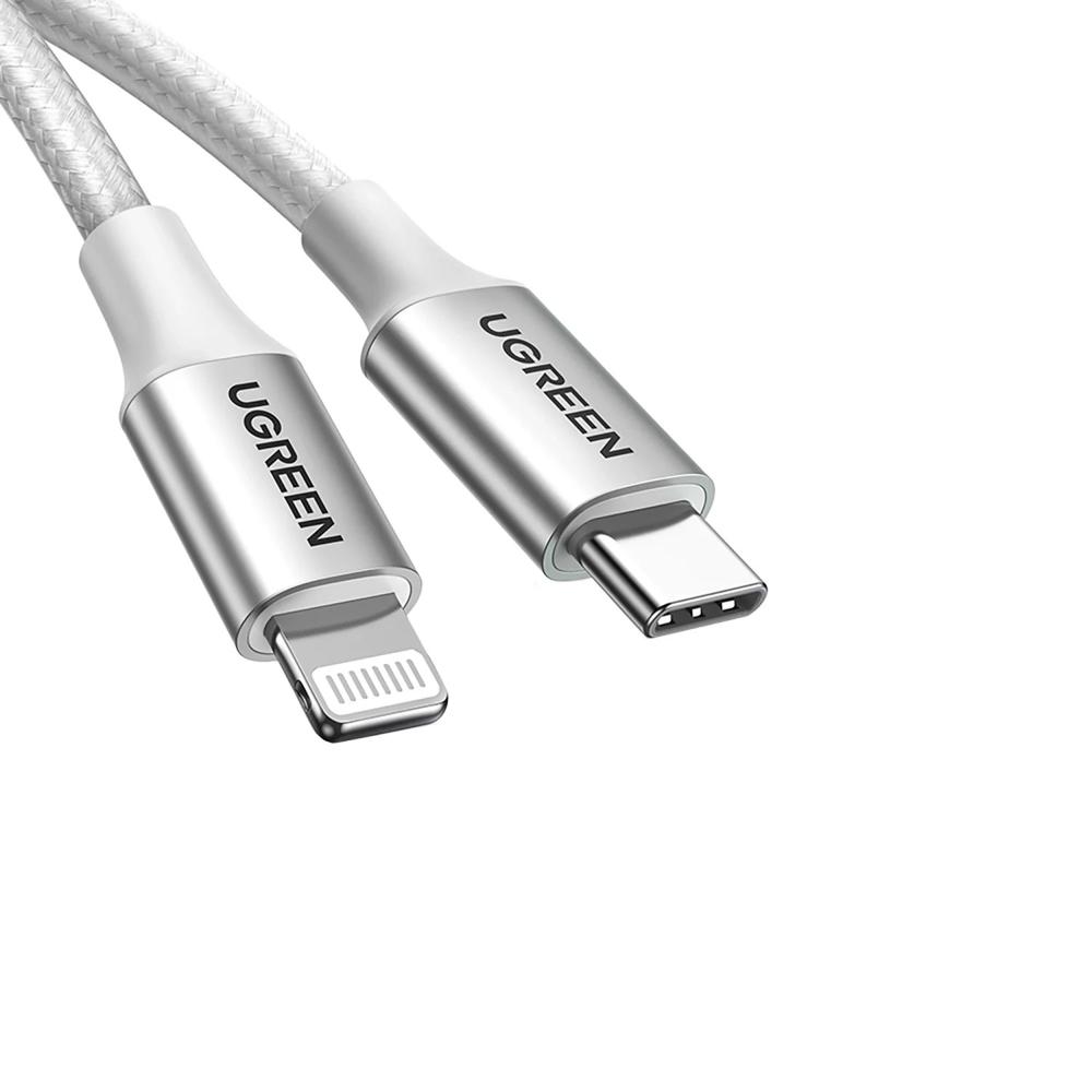 Cable USB-C a Lightning Ugreen Trenzado 1M Plata 70523
