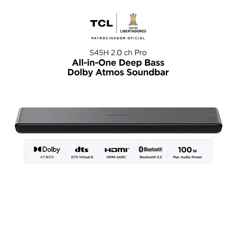 SOUNDBAR TCL 100 WATTS S45H Color Negro