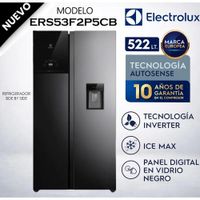 Refrigeradora Electrolux No Frost Side by Side 522 L Inverter AutoSense Negra - ERS53F2P5CB