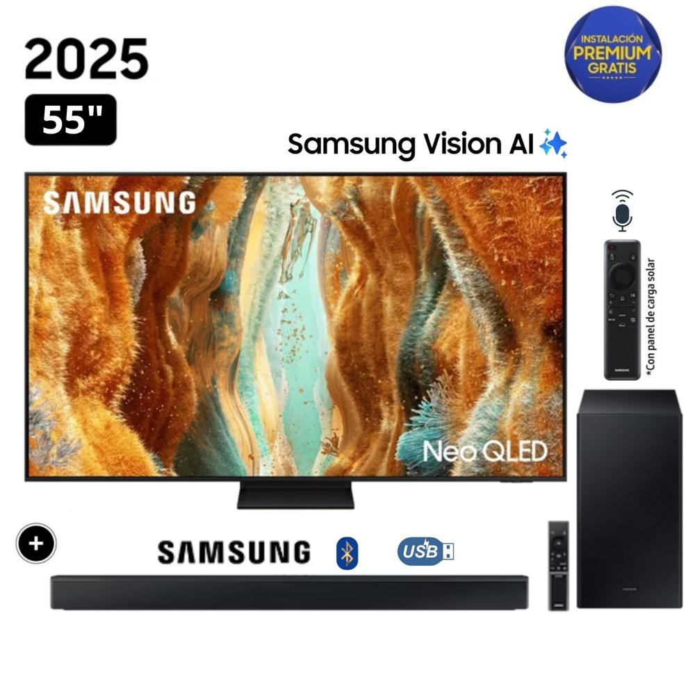 Televisor Samsung 55"" Neo Qled 4k Vision Ai Smart TV QN55QN70F  + Soundbar HW B450