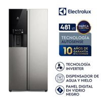 Refrigeradora Side by Side 481L AutoSense con Dispensador Silver Electrolux ERS48F2P4DS