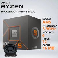 PROCESADOR RYZEN 5 8500G 3.9-5.0 GHz 16MB AM5 GRAFICOS RADEON 740M FAN-COOLER - 036232