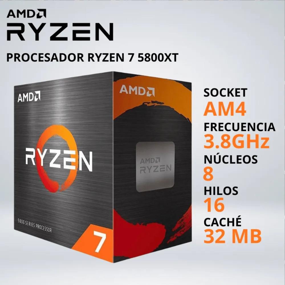 PROCESADOR RYZEN 7 5800XT 3.8-4.8GHz 32MB AM4 - 038386