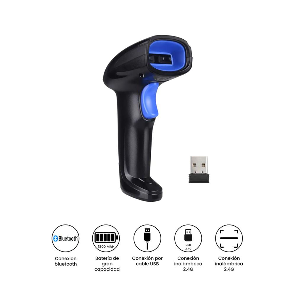 Lector Códigos Barras Seisa YHD-1100LW Inalámbrico 2.4G Negro