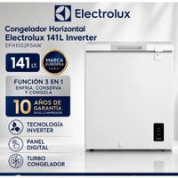 Congelador Horizontal Electrolux 141L Inverter Blanco con Función Turbo EFH15S2P5AW