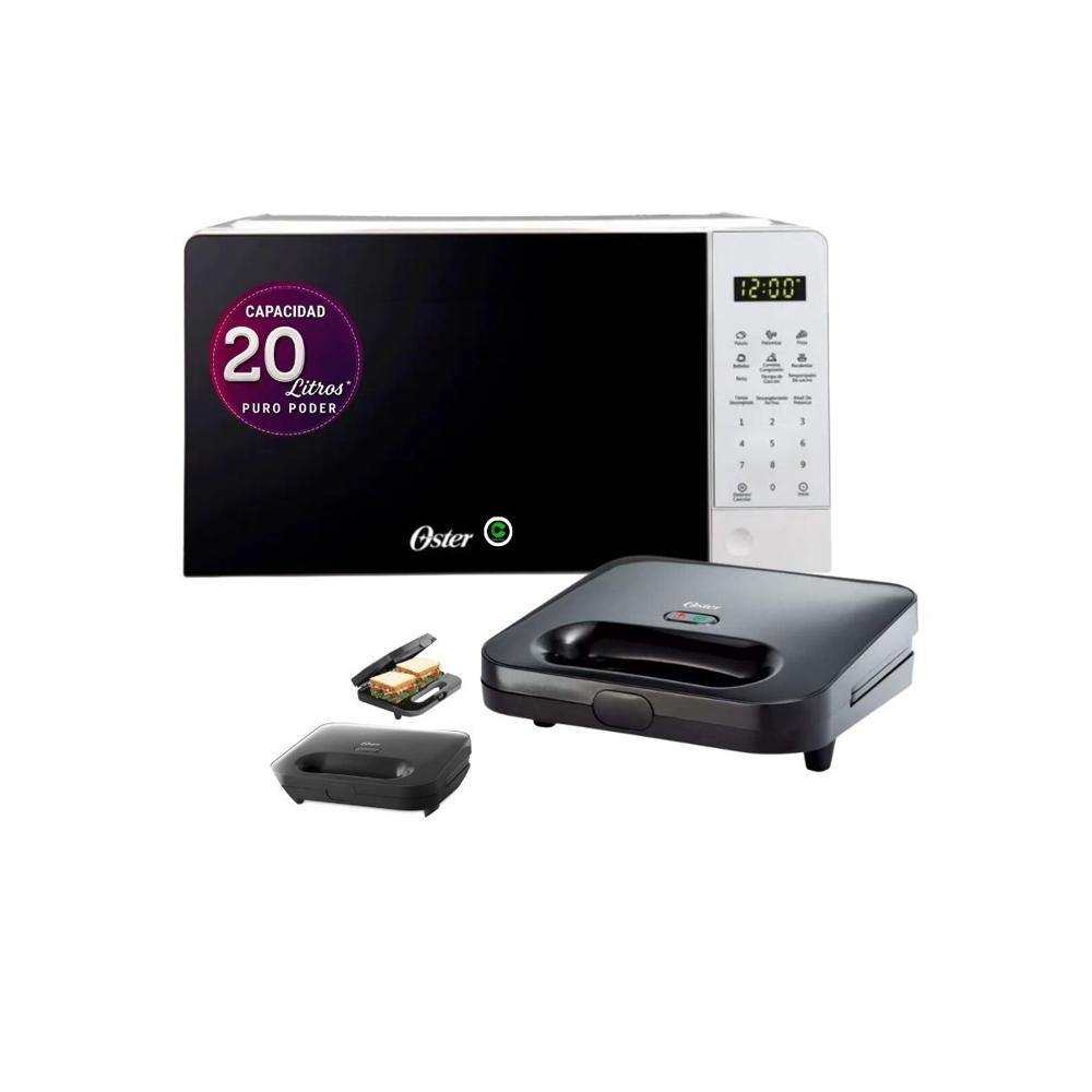 Combo Horno Microondas Digital 20 litros POGGE2701 - Sandwichera compacta  CKSTSM2885