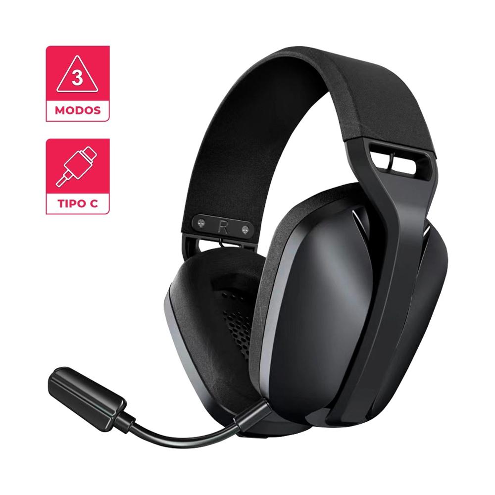 AUDIFONOS GAMER BLUETOOTH CON CABLE EXTRAIBLE RECARGABLE TIPO C