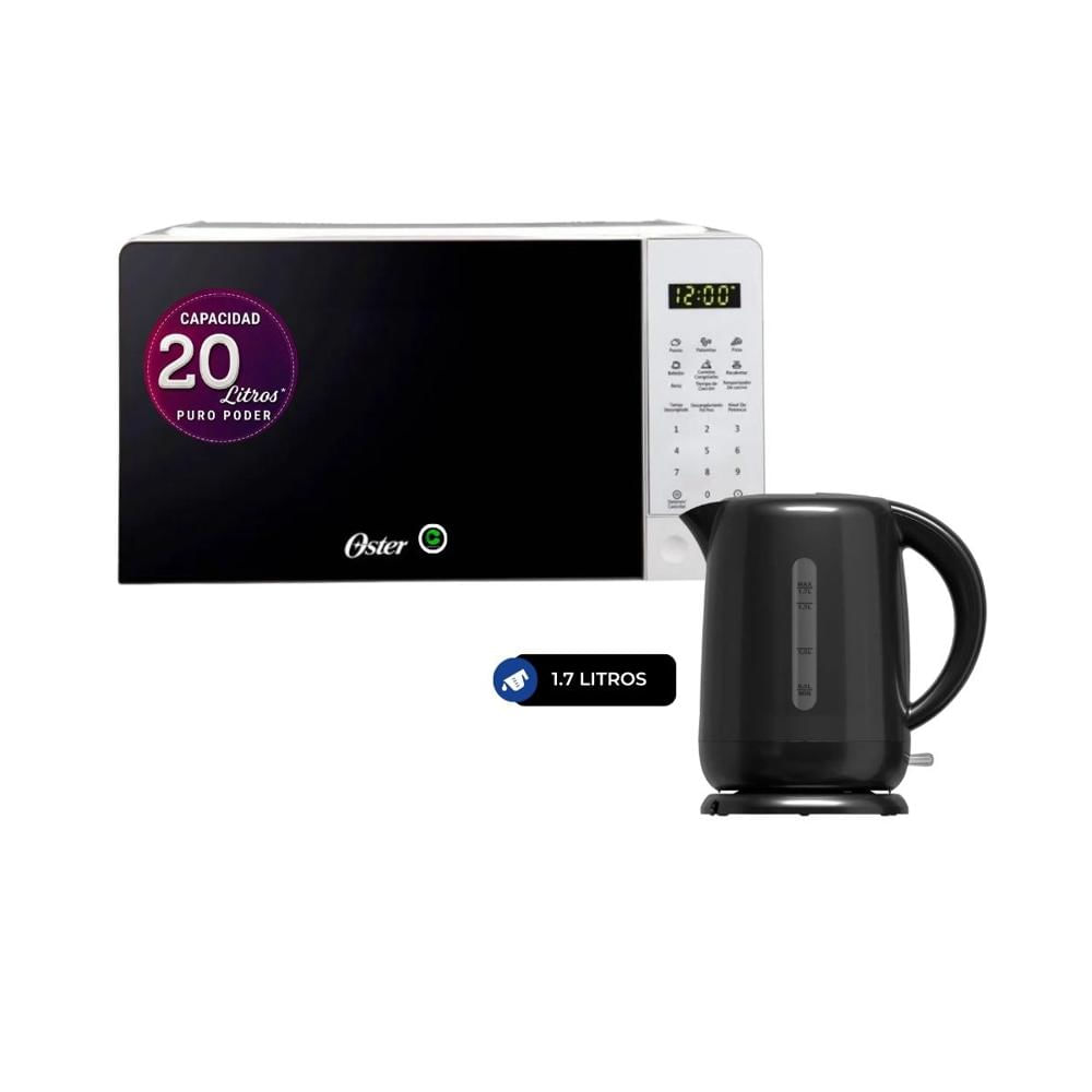 Combo Horno Microondas Digital 20 litros - Hervidor Eléctrico 1.7 Litros BVSTKT3101
