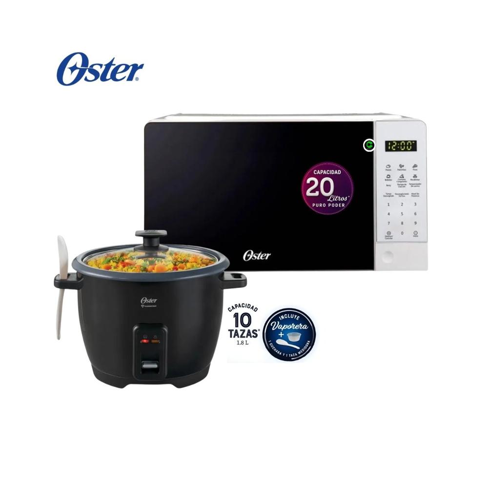 Combo Horno Microondas Digital 20 litros POGGE2701 - Olla Arrocera antiadherente CKSTRCB10DFBLK