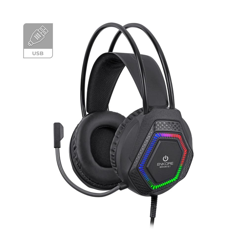 AUDIFONOS GAMER BRAIN 5.1 USB ENKORE BRAIN