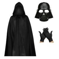 Disfraz de Darth Vader Espacial con Capa Negra Máscara y Guantes Talla L