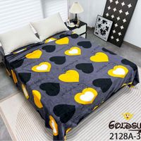 Manta Piel de Durazno Estampada 800gr de 2 Plazas Amarillo