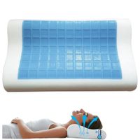 Almohada de Gel Refrescante Soporte para el Cuello de Espuma Viscoelástica Cervical Ergonómica