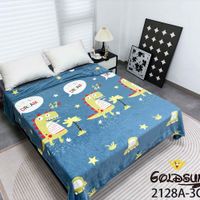 Manta Piel de Durazno Estampada 800gr de 2 Plazas Celeste