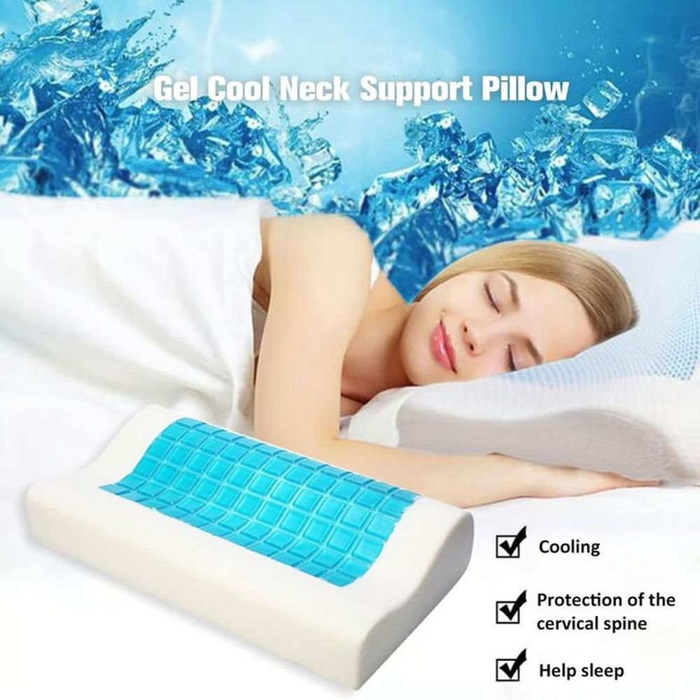 Almohada GEL con Memoria Ergomonica Ortopedica Viscoelastica Evita Dolor