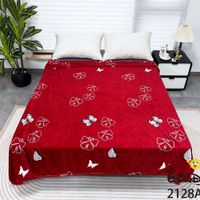 Manta Piel de Durazno Estampada 800gr de 2 Plazas Rojo