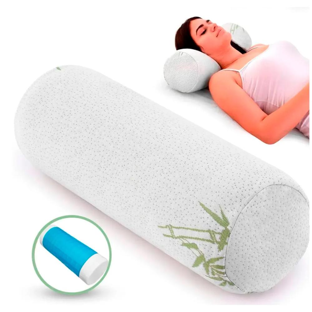 Almohada Rodillo Viscoelástico con Gel- Soporte