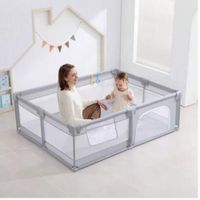 Corral para Bebé de Tela Oxford 180x200 CM con Estructura Reforzada, Malla Transpirable