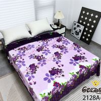 Manta Piel de Durazno Estampada 800gr de 2 Plazas Morado