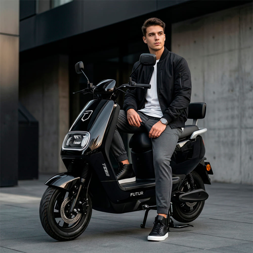 Moto Eléctrica TERA Negro 800W PLACA GRATIS