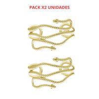 Pack x2 Brazalete Egipcio de Serpiente Dorado Regulable Halloween Fiesta