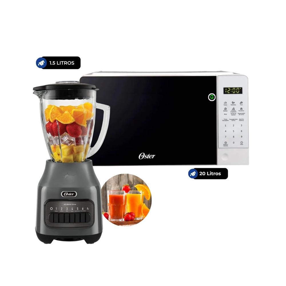 Combo Horno Microondas Digital 20 litros POGGE2701 y Licuadoracon 6 velocidades BLSTPEG-GPB