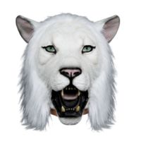 Máscara de Látex León Blanco Realista con Melena para Disfraz Cosplay Halloween