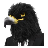 Máscara de Águila Realista Negra de Cabeza Completa para Disfraz Cosplay Halloween Fiesta