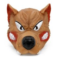 Máscara de Latéx Lobo Feroz de Teror Marrón Cosplay Halloween Fiesta