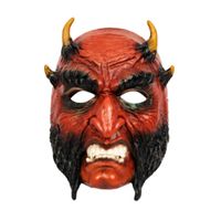 Máscara Demonio Rojo con Cuernos y Mandíbula Desmontable para Halloween