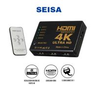 Switch HDMI SM-F7808 5x1 4K Ultra HD con Control Remoto, Selector HDMI para TV y Proyector