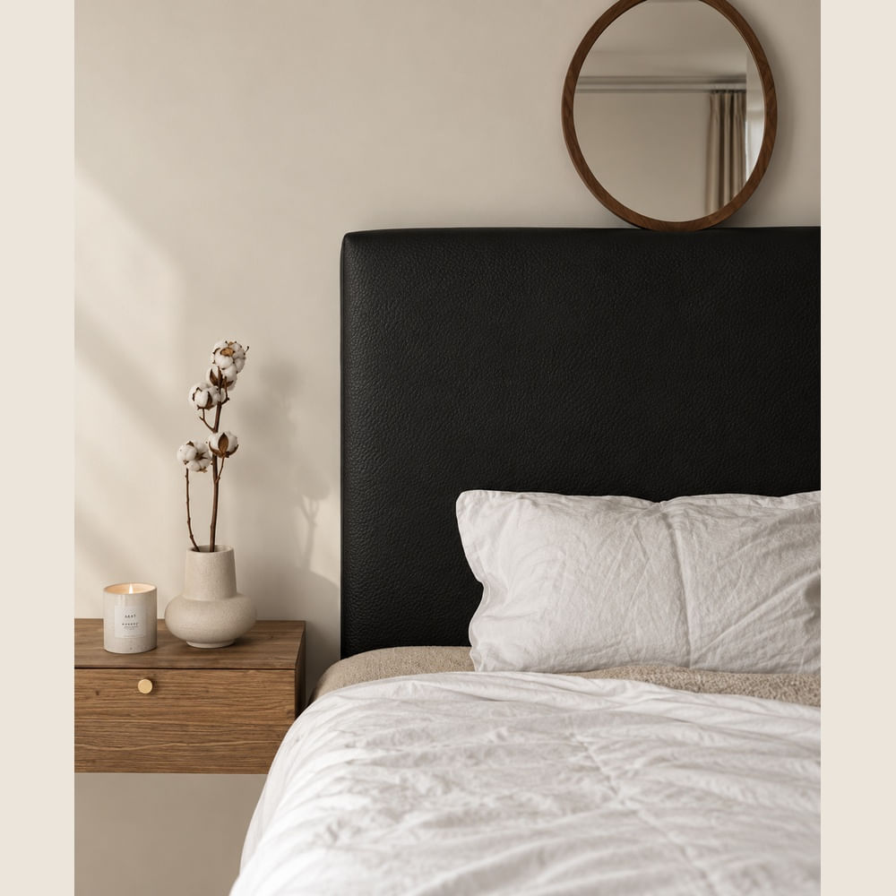 Cabecera Queen de Cuero Color Negro Eleonor Ventitas Home