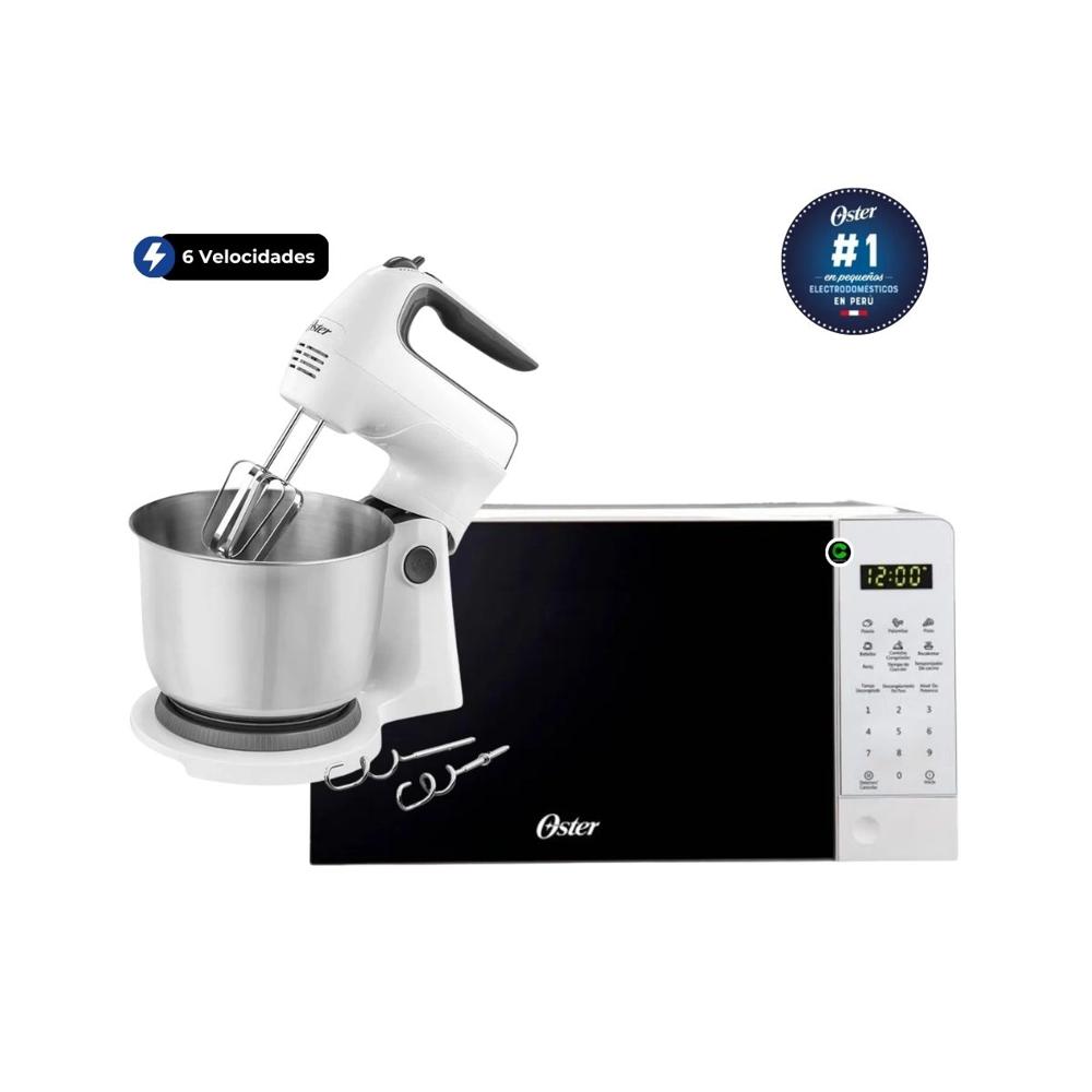Combo Horno Microondas Digital 20 LT y Batidora 6 velocidades y función turbo