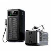 Power Bank Demgel Negro 55 000 mAh DE2302 4 Cables Integrados Carga Rápida PD 25W Solar y Luz Led